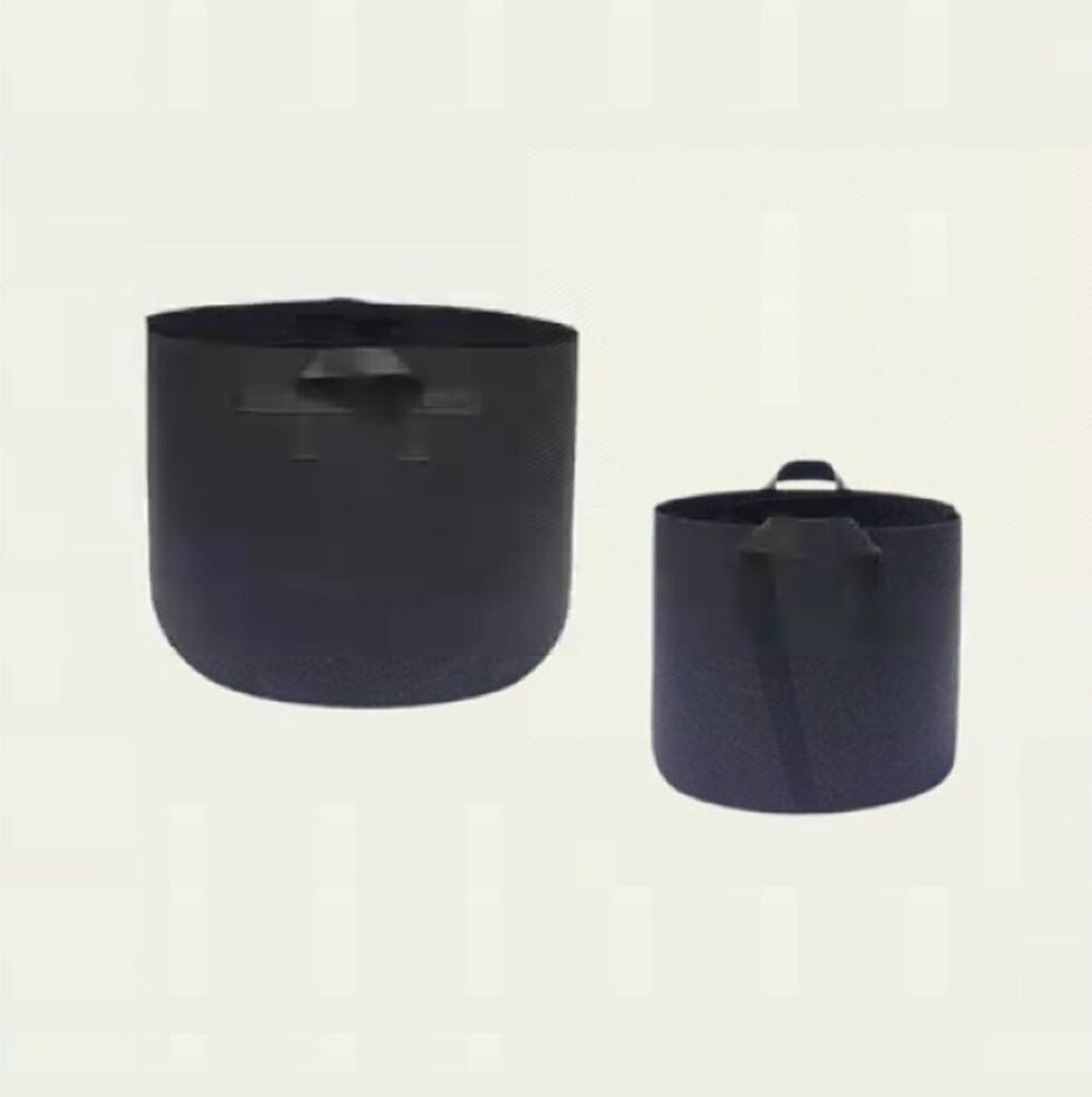 6‑Pack Thickened Black Non‑Woven Grow Bags with Double Handles